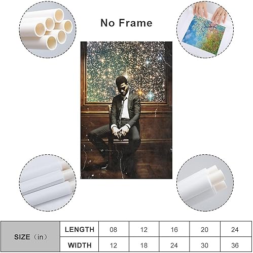 Miniatura 2 de Pósters e impresiones de arte infantil Cudi Póster de hombre en la luna, 2 portada de álbum de música, pinturas artísticas, lienzo, decoración de