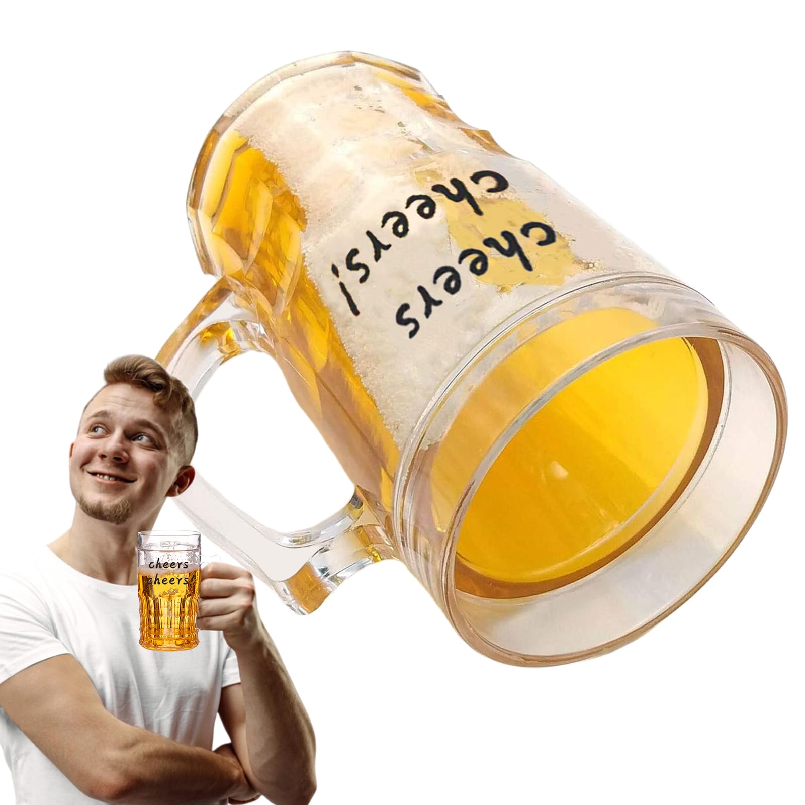 Taza de cerveza congelable de doble pared y 450 ml para casa o playa