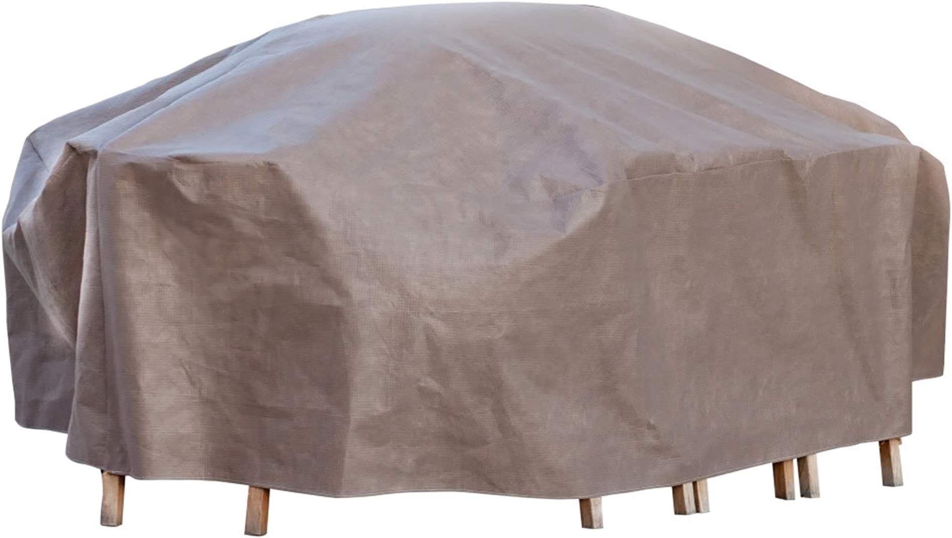 Duck Covers Elite Rectangle / Oval Patio Table & Chair Set Cover with Inflatable Airbag to Prevent Pooling, 96-Inch