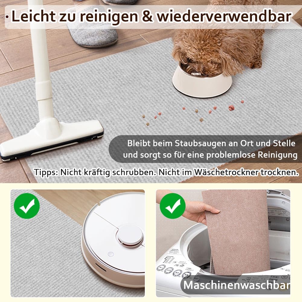 Katzenklo Hundeklo Matte für Zuhause 60x90cm rutschfeste wasserdichte Unterlage geruchsabsorbierend schützt Böden maschinenwaschbar, zuschneidbar grau