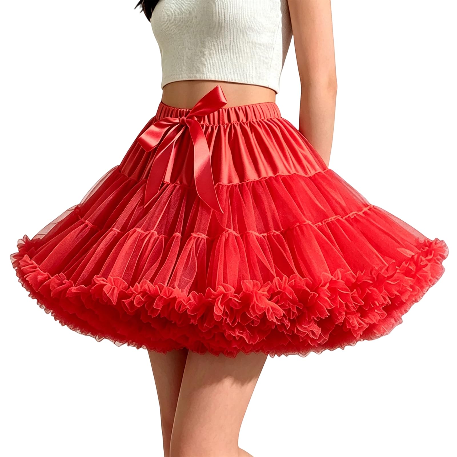 Women's Petticoat Skirt Puffy Tutu Tulle Skirt Ballet Dance Pettiskirts Underskirt