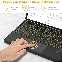 GOKOCO Magic Keyboard Tok Samsung Galaxy Tablet S9FE/S9/S8/S7 11" Készülékekhez - Állítható Háttérvilágítású Billentyűzet Érintőpaddal, Feke 5
