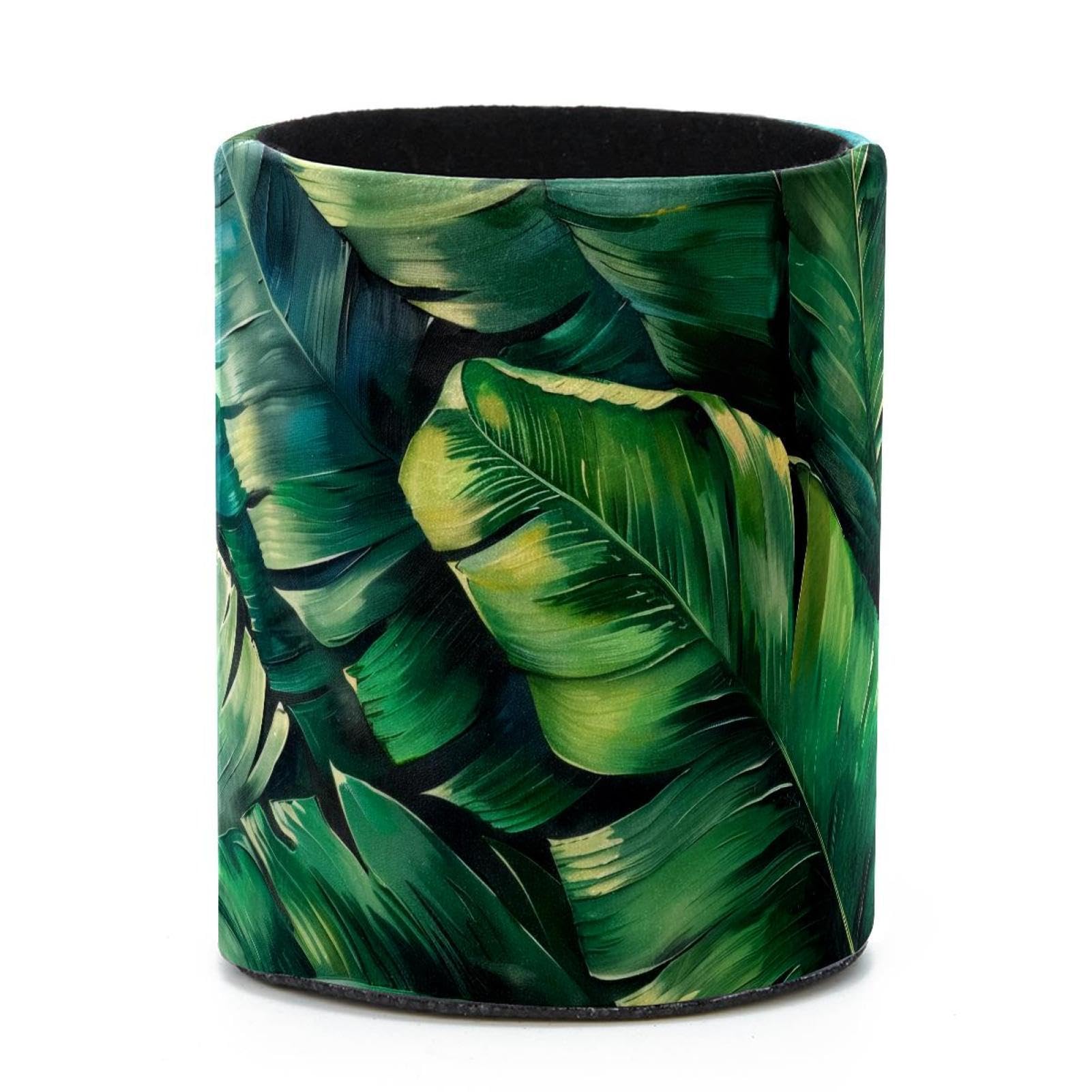 VAPOKF Round Pencil Holders for Desk, Tropical Palm Pen Holders Pen Pot Makeup Brushes Storage Desktop Stationery Supplies Organiser for Home Office