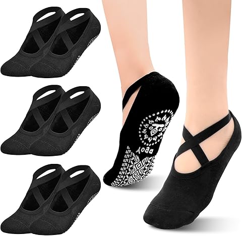 4 Pares Calcetines Pilates Yoga Mujer Antideslizantes Tobilleros para Fitness Ballet Danza EU 35-38 Calcetines Antideslizantes Mujer Deportivos Marciales para Verno