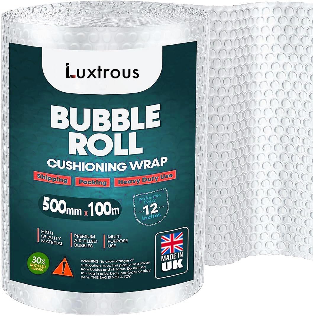 LUXTROUS Premium Bubble Wrap Roll (500mm x 100m) Quality Bubble Wrap