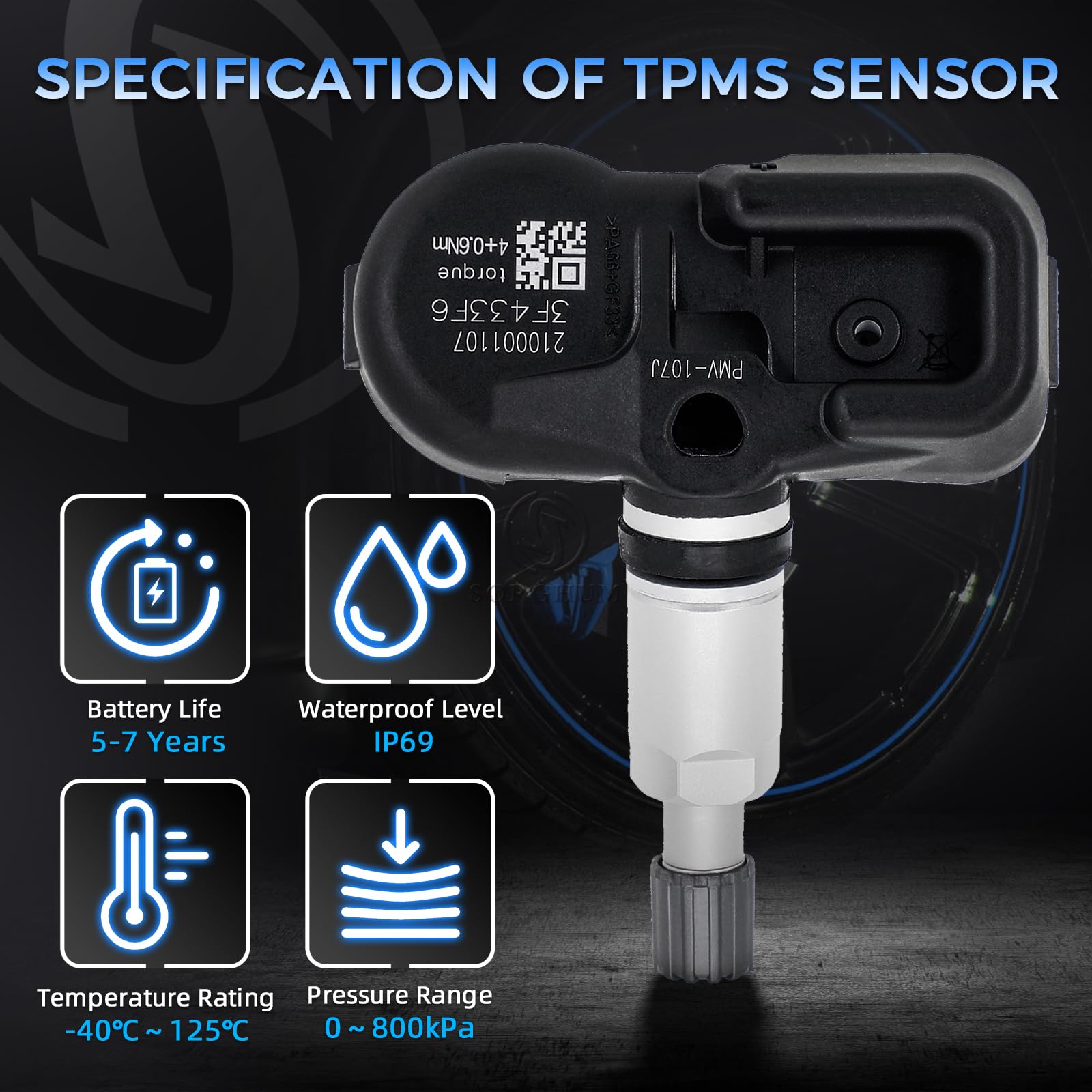 4PCS TPMS Tire Pressure Sensor 42607-33021 – Fits Toyota, Scion, Lexus PMV-107J | Easy Install, No Programming, Lifetime Warranty