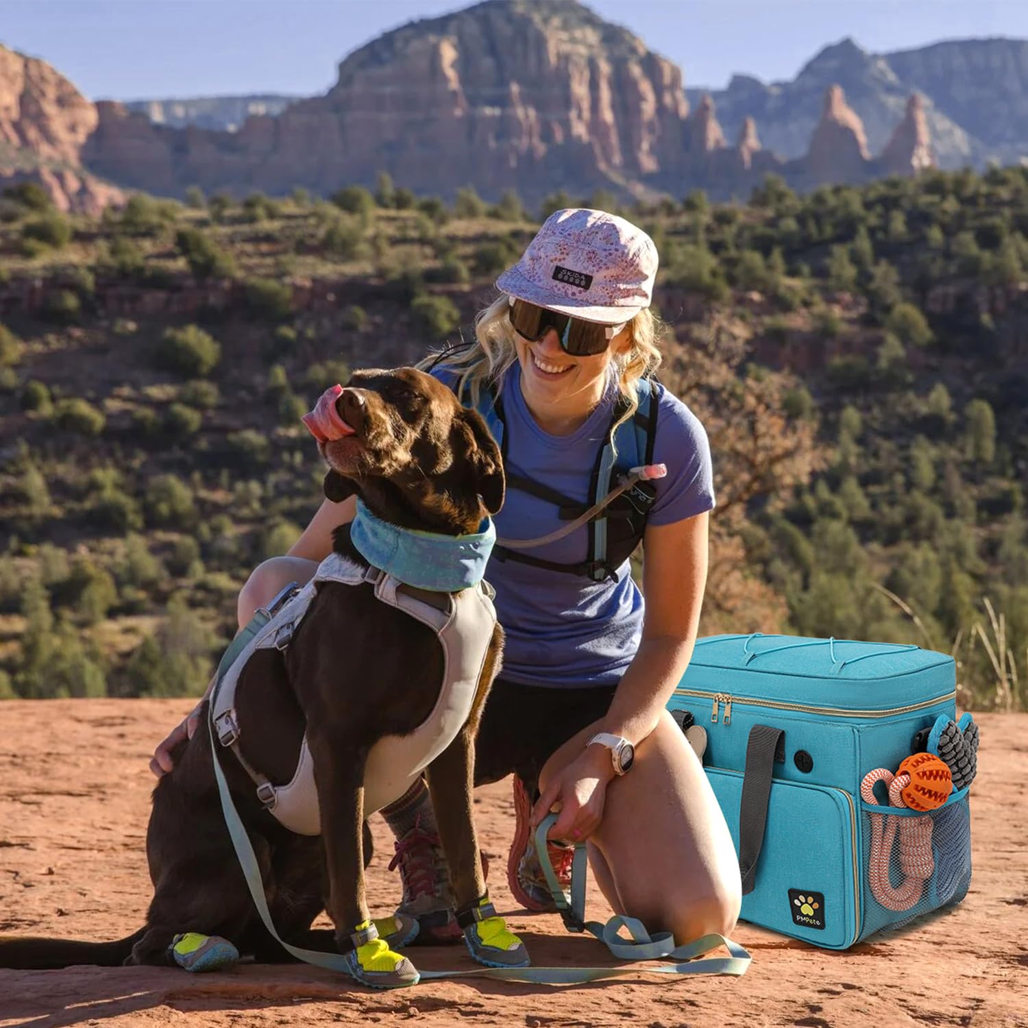 Hunde-Reisetasche für Reisen, Wochenausflug/Übernachtung, Hunde-Reisezubehör mit Multifunktionstaschen, Haustier-Reise-Set für Hund und Katze, ideale Hunde-Wickeltasche und Hunde-Reise-Set