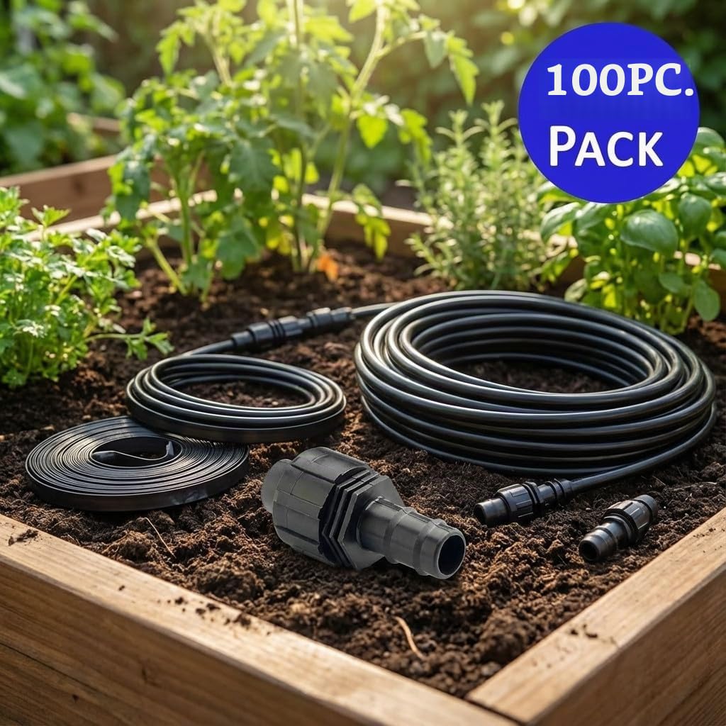 Suinga Pack 100 Uniones Cinta de Riego 16mm a Tubo Goteo | Conector para Sistema de Riego por Goteo, Conexión Rápida, Fugas Zero, negro