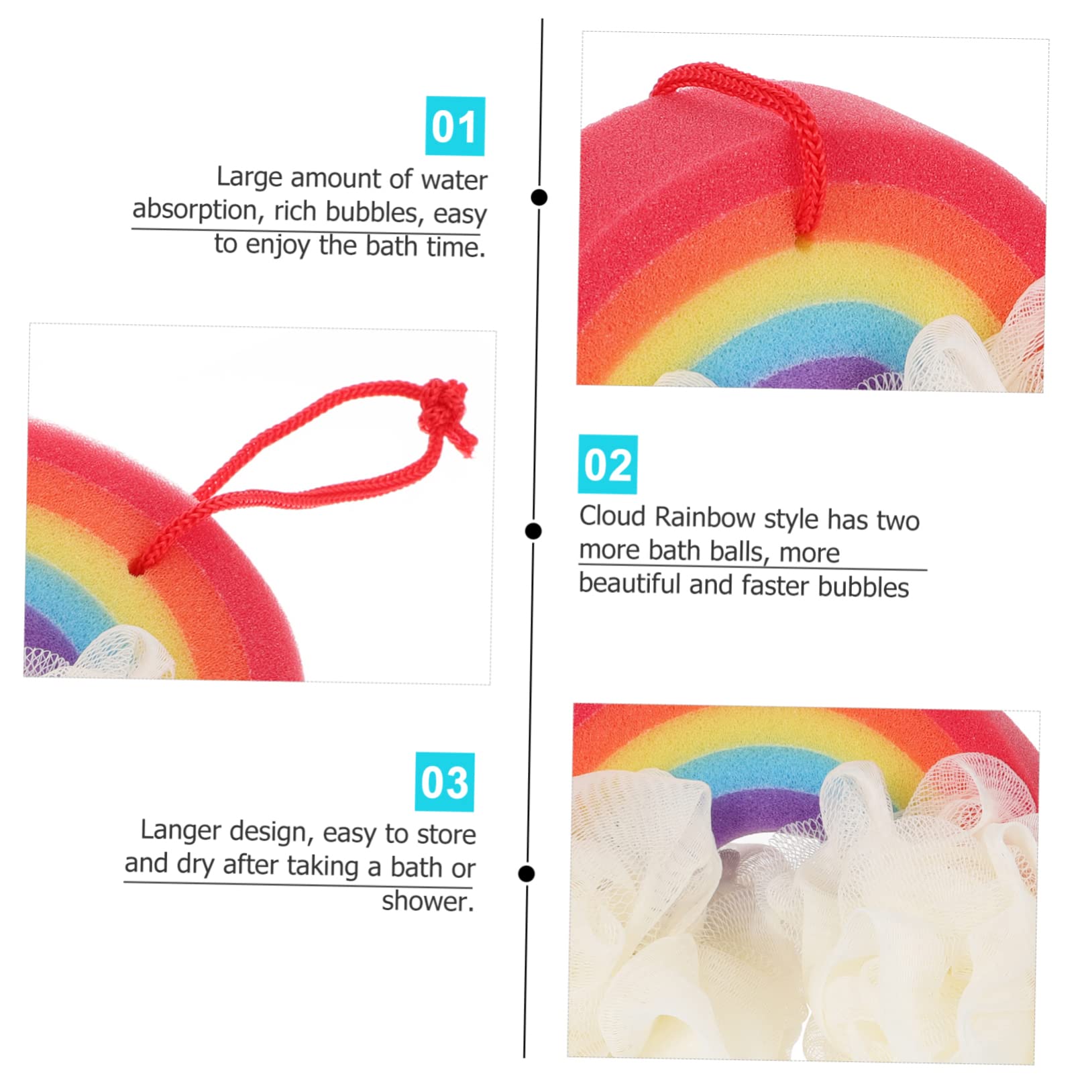Ipetboom 3piezas Esponja De Exfoliante Para Baño Herramienta De Limpieza Para Sensible y Masaje