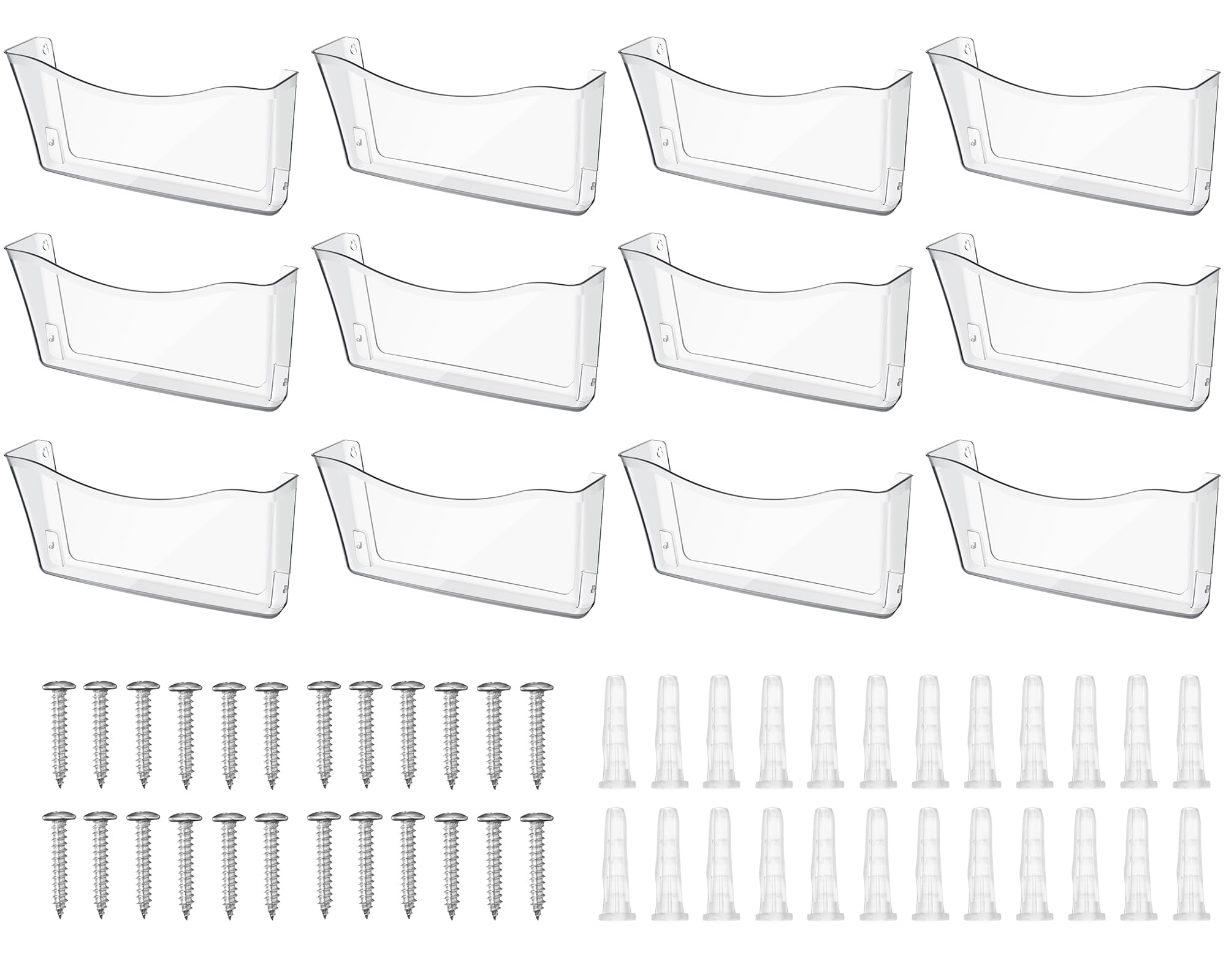 Colarr 12 Pcs Expandable Pocket Wall File Set Plastic Wall Mountable Space Saving Files Office Wall Organizer Wall Mount File Holder Wall Hanging File