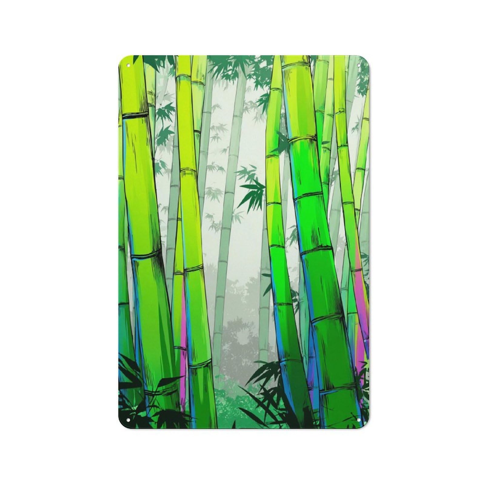 Bamboo Forest Serenity Rustic Tin Sign 30x20cm for Living Room Or Hallway, Suited to Living Room Decor Lovers