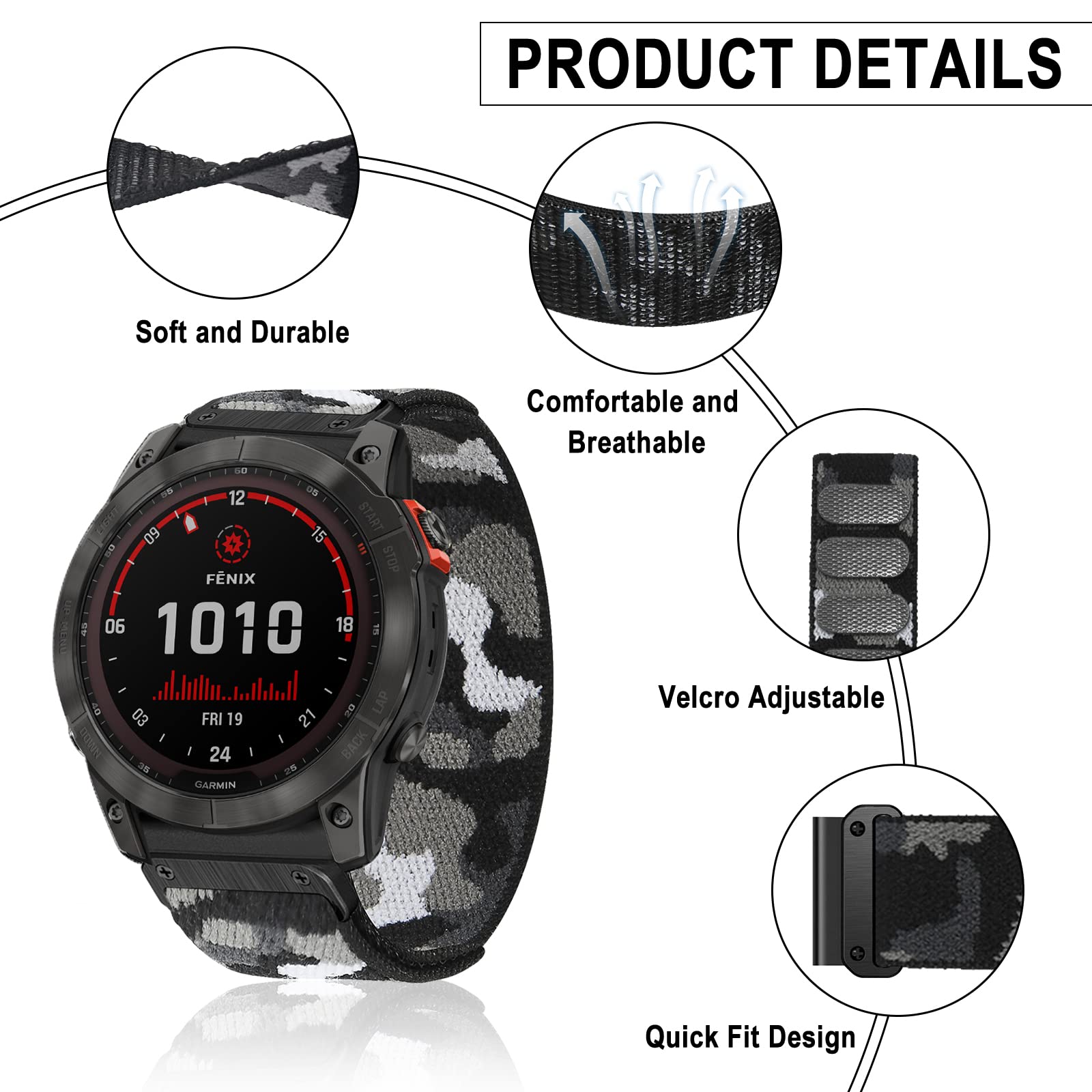 Bracelet Fenix 8 51mm Bracelet De Montre Pour Garmin Fenix 6X/6X