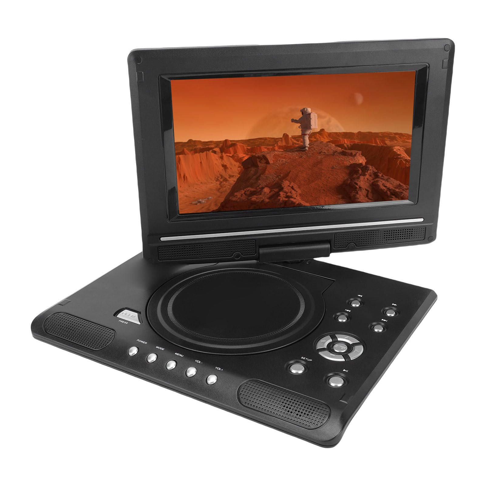 Yoidesu Portable DVD Player for Kids and Car with 9.8 Inch Rotatable Screen, Car DVD Player with Dual Speakers, Rechargeable Battery, Remote Control, (US)