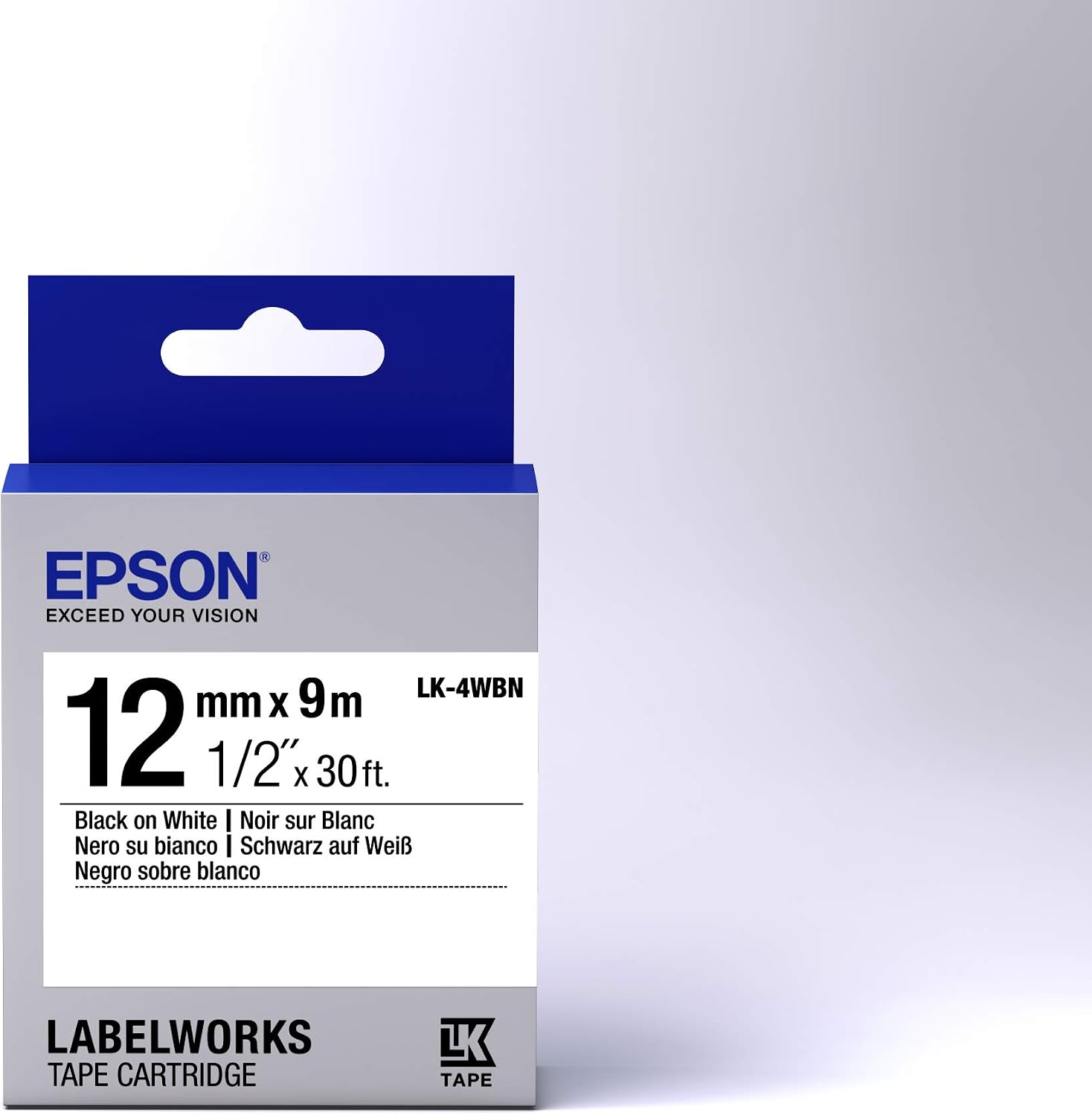Epson Label-Making Tapes (Black on White, 1.2 cm, 9 m, 300 Labels)