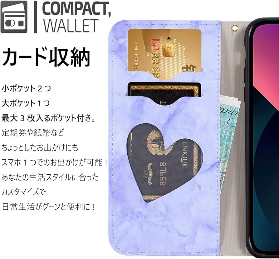 iPhone13 ケース PU皮革 手帳型 カバー 財布型 収納付き ブルー Amazon.co.jp: Ailisi 対応 iPhone 13 Pro ケース 手帳型 青い, 女性