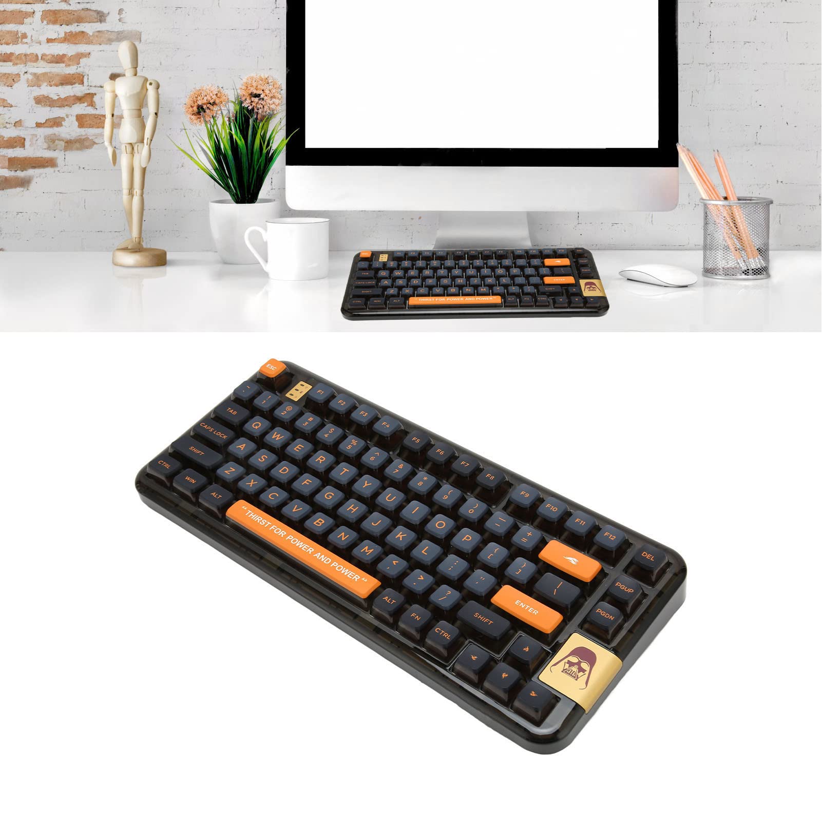 Cocoarm Tastiera Gaming Trasparente RGB, 80 Tasti Struttura Gasket (BLACK)