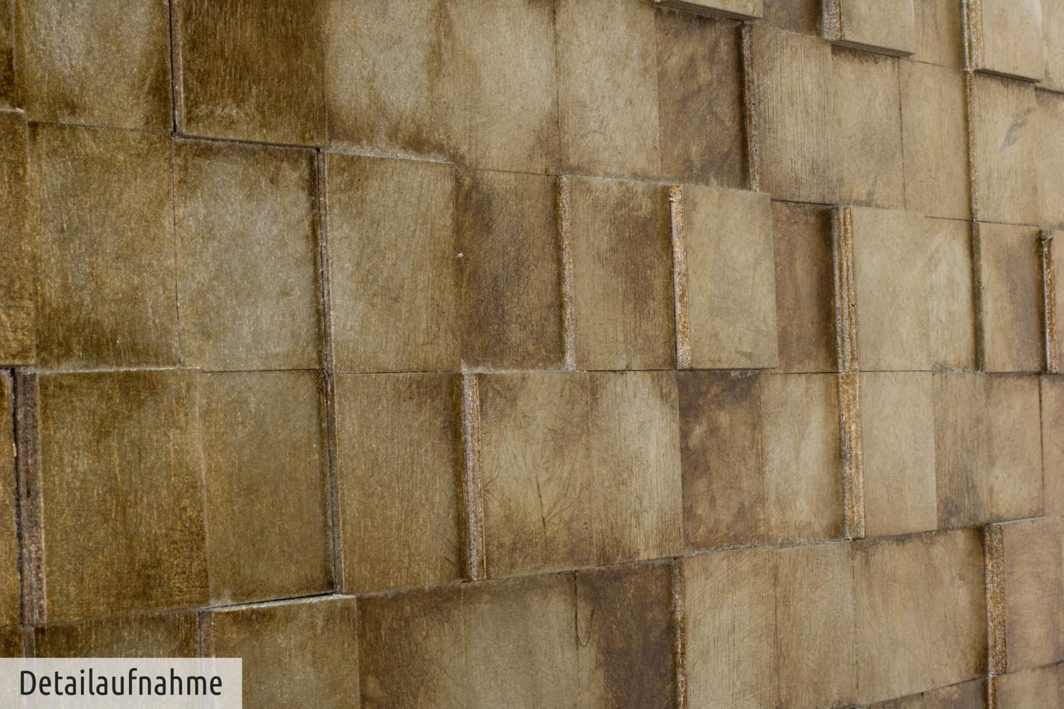 KunstLoft Wanddeko Holz rustikal | 100% HANDGEFERTIGT | 144x44x6cm | Holzbild 'The Matrix' | Abstrakt | Beige Braun | Wandbild Holz