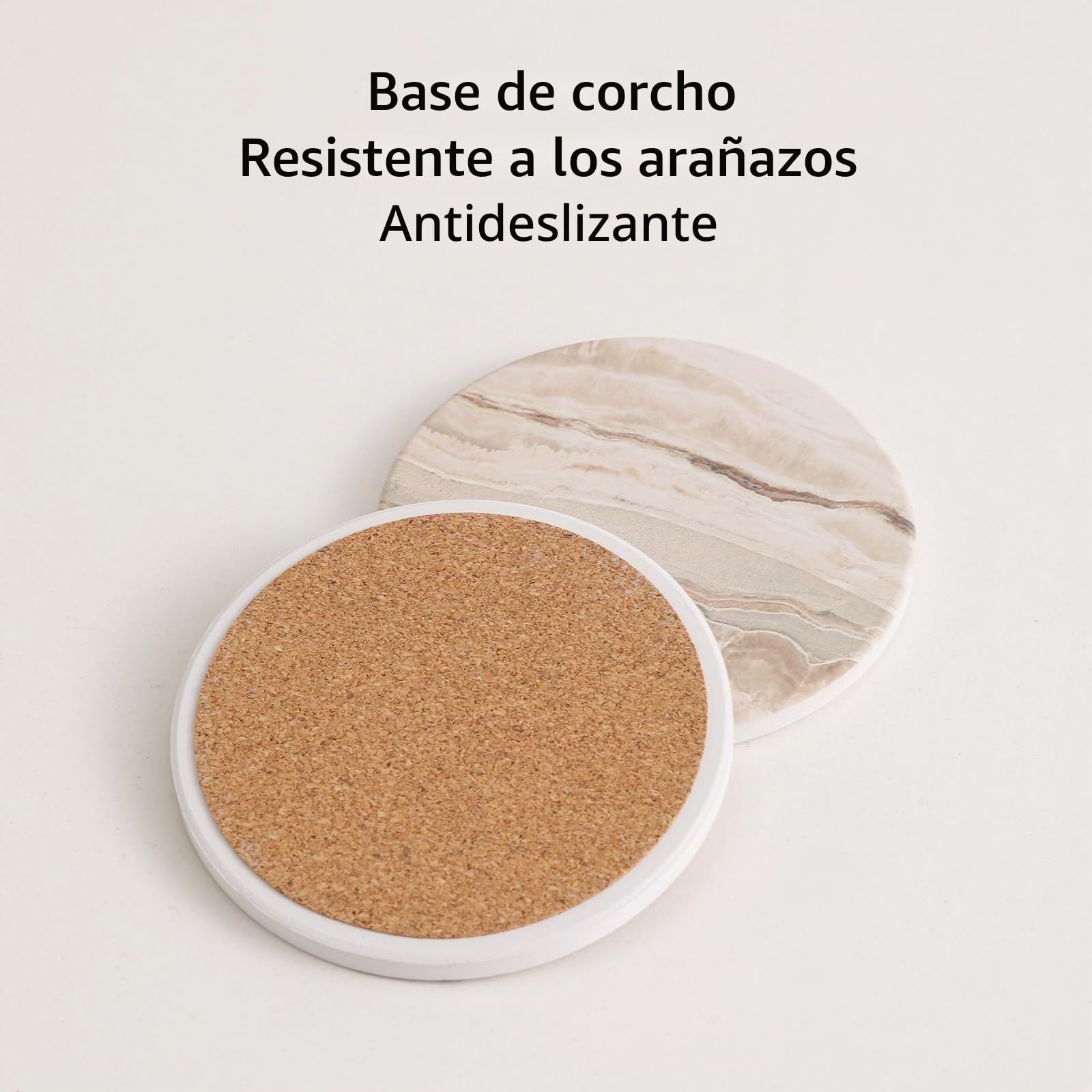 LIFVER - Posavasos absorbentes, de cerámica estilo mármol con soporte, para proteger la mesa, adecuados para tazas, mesa de madera, juego de 6 unidades de 10,2 cm