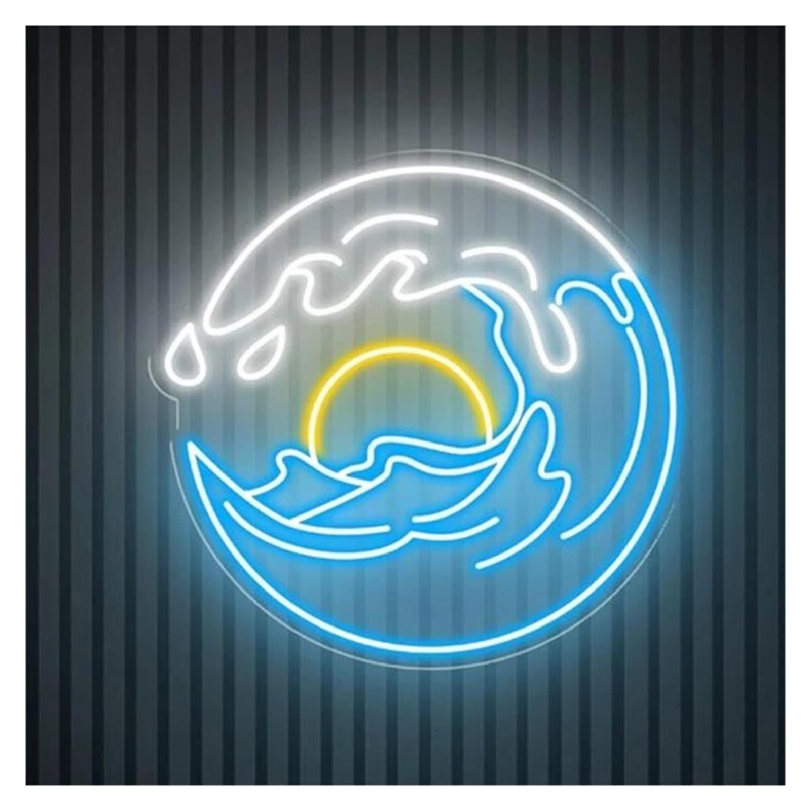 Shouxi A Sign Lamp Sun Wave Neon Sign Sunset Led Light Dimmable For Bedroom Bar Pub Home Wall Decor 55Cm