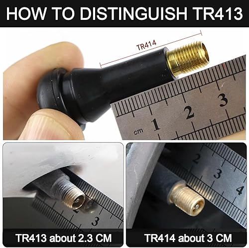 Miniatura 5 de TR413 - Tapones cromados para válvulas de válvula, paquete de 5, tapones de aire largos de plástico para neumáticos, se adapta a todos los vástagos