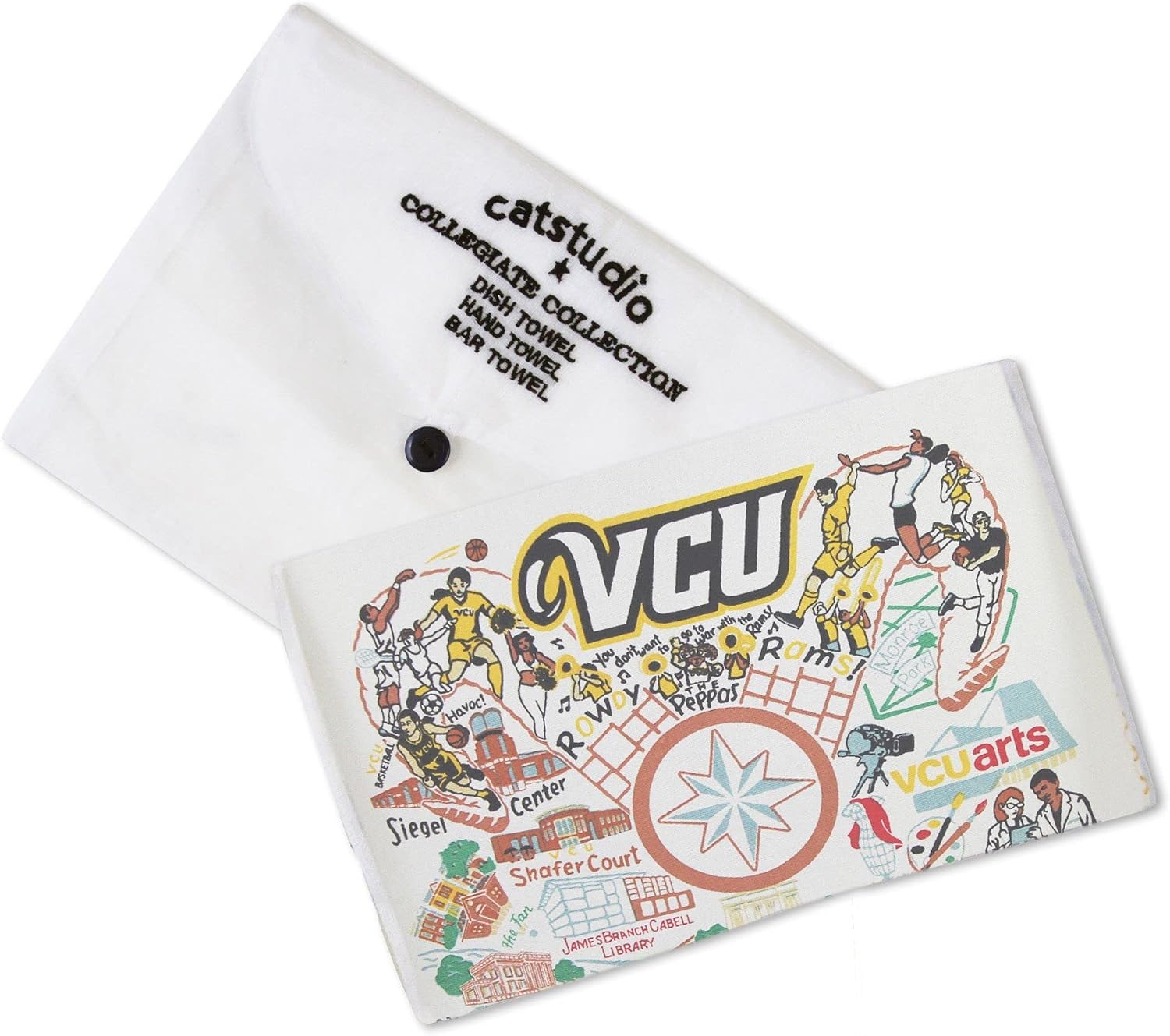 Catstudio Dish Towel, Virginia Commonwealth University (VCU) Rams Hand Towel - Collegiate Kitchen Towels for VCU Fans for Students, Graduation, Parents and Alums