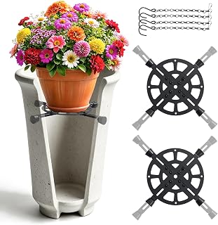 Plant Riser for Tall Planters, 10-14” Adjustable 4-Point Support, 2 Pack