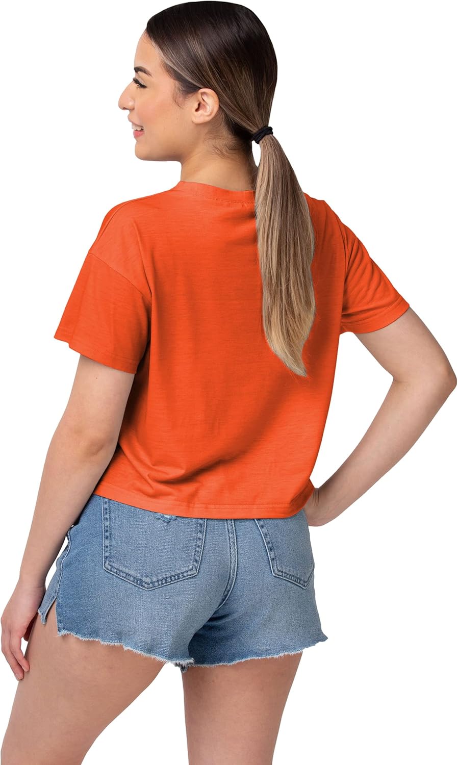 FOCO NFL Womens NFL Team Color Big Logo Ladies Fashion Crop Top Shirt - Image 2