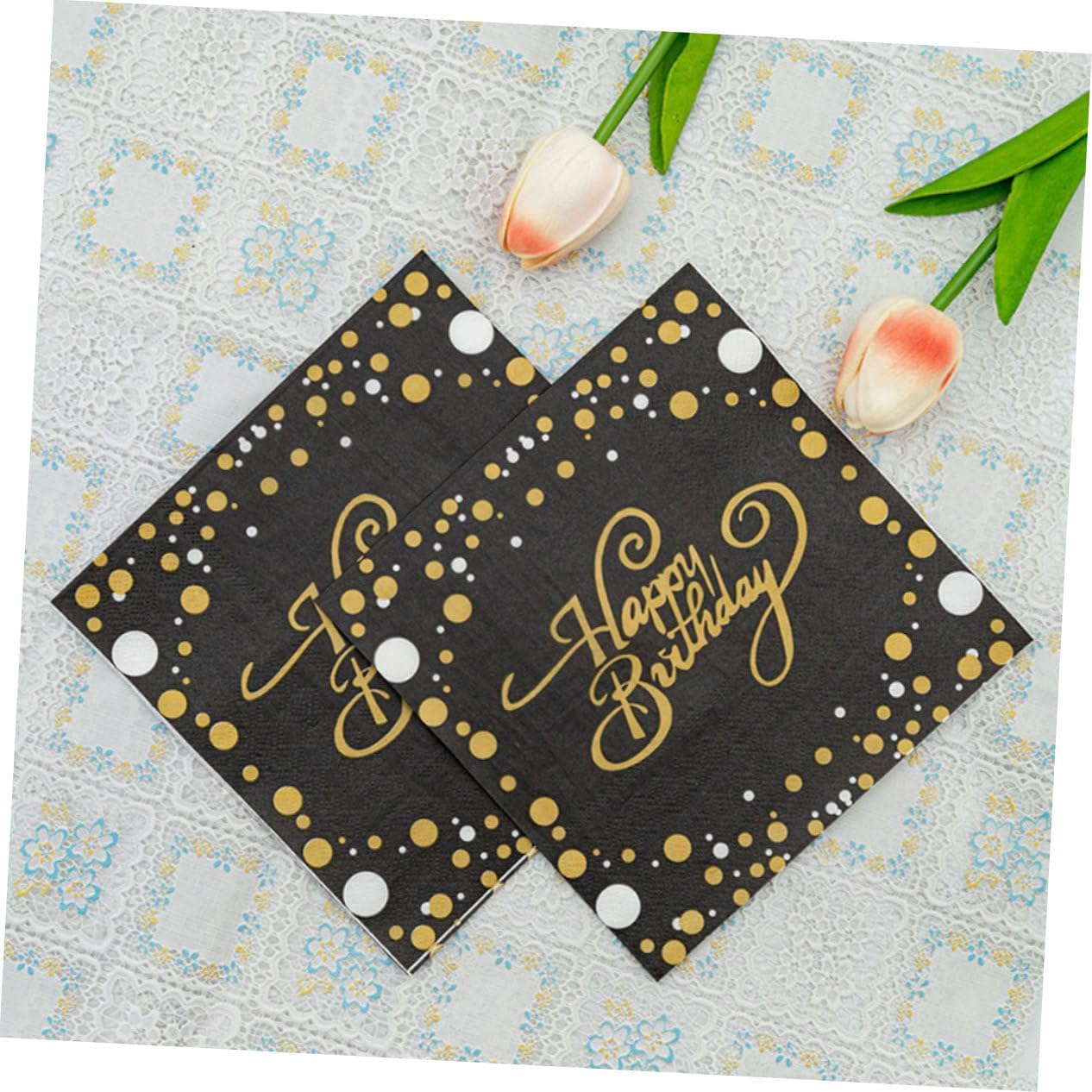 60Pcs Birthday Party Napkins Decorative Cocktail Napkins for Parties Soft Absorbent Paper Napkins for Large Gatherings Events for Birthdays Celebrations