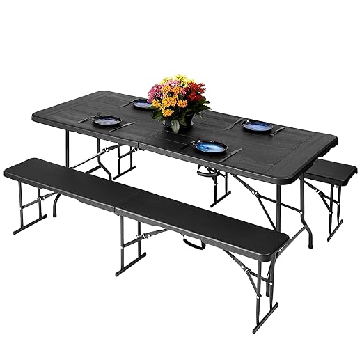 6ft Folding Table With Two Bench Seats