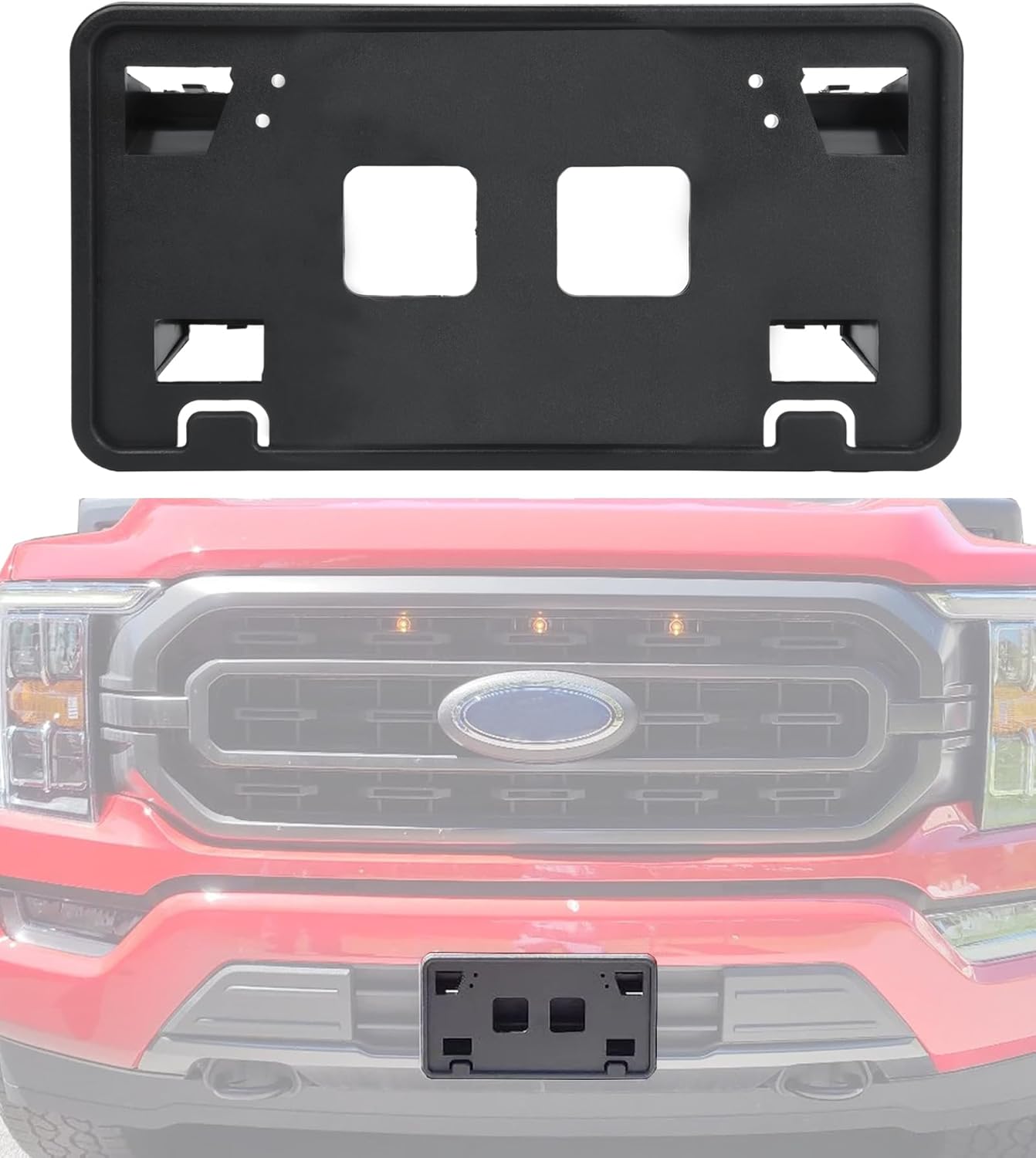 Compatible for Front License Plate Frame Bracket Holder 2021 2022 2023 Ford F150 2.7L, 3.0L, 3.5L V6 ML3Z-17A385-BB