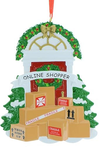 Miniatura 2 de Adorno de compras personalizado 2024 Adornos de compras en línea para árbol de Navidad, regalos adictos a las compras, bolsas de compras de