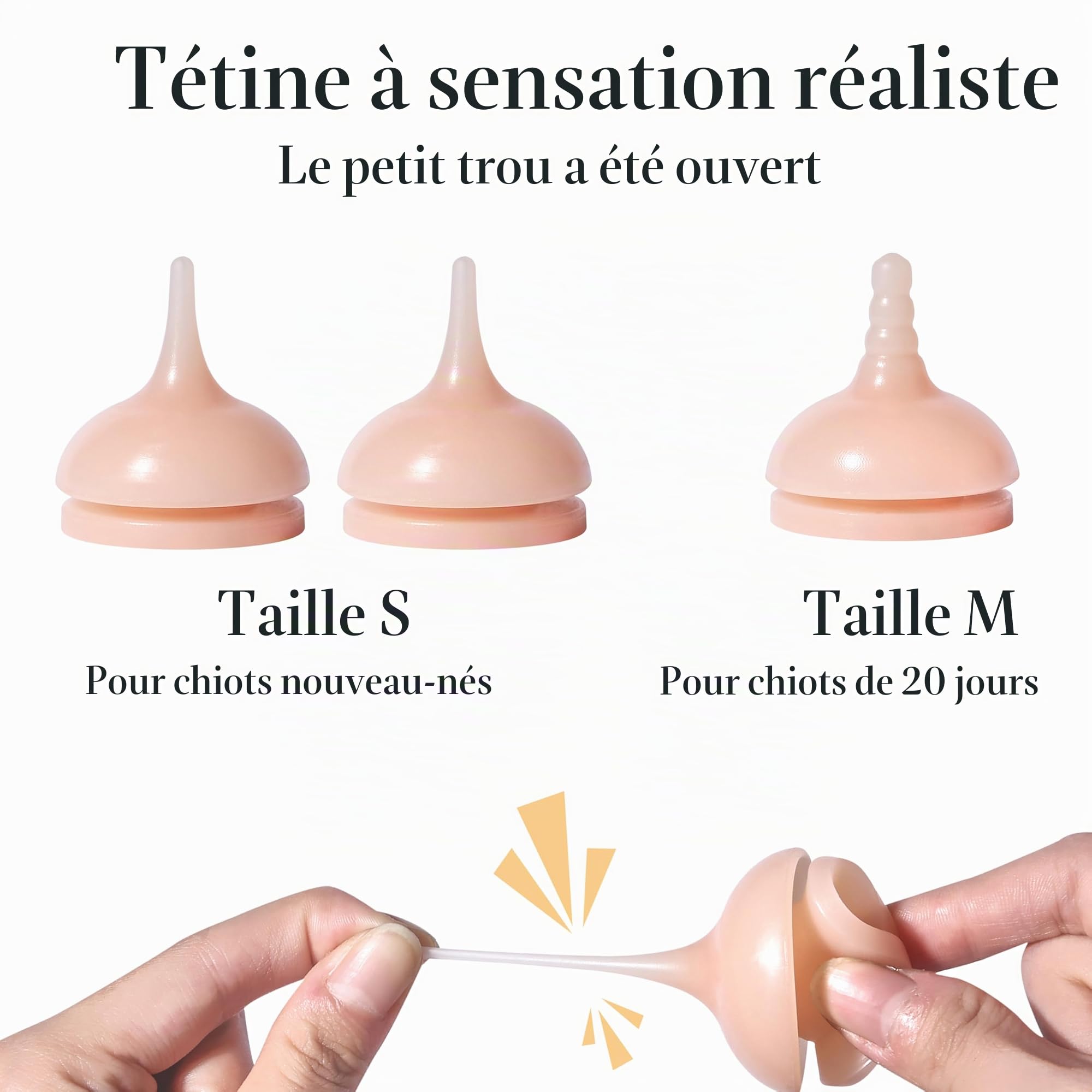 Doggiema Bouteille d'alimentation pour Animaux de Compagnie, Mamelon d'alimentation en Silicone et seringues pour Toutes Les Races de Chiots et Autres Animaux