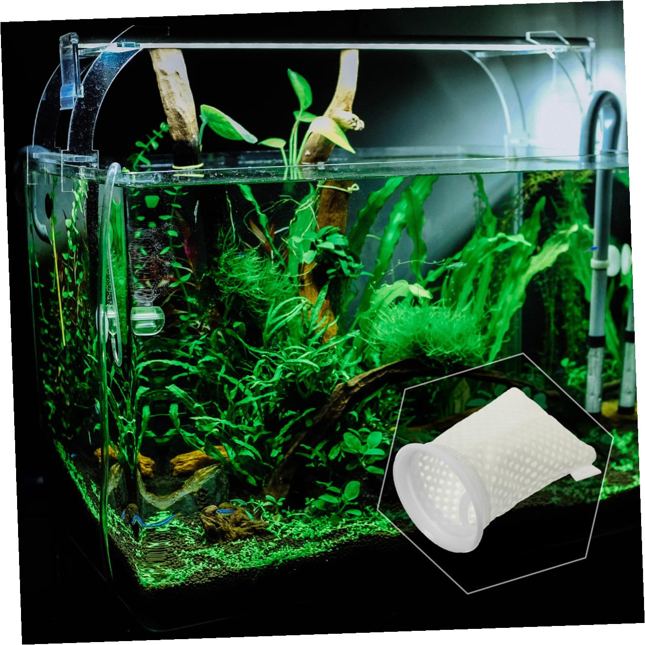 11 Stück Teiliges Aquarium filterbeutel Waben Design Wiederverwendbar Waschbar Kompatibel für Süß Salzwasser Aquarien Fischteich Wasserfilter