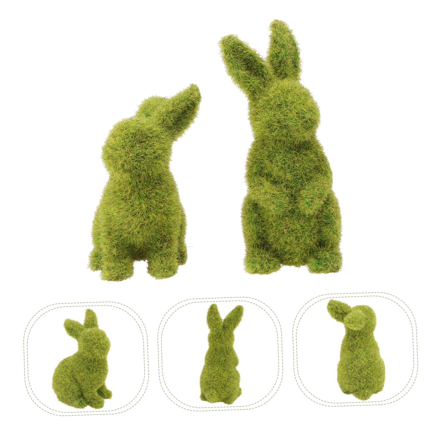 POPETPOP 2stücke Teiliges Flockenkaninchen Deko Ostern Lebhaftes Kaninchenornament Als Garten Fotoprop Niedliche Häschenfigur Für Zuhause Und Geschenkidee