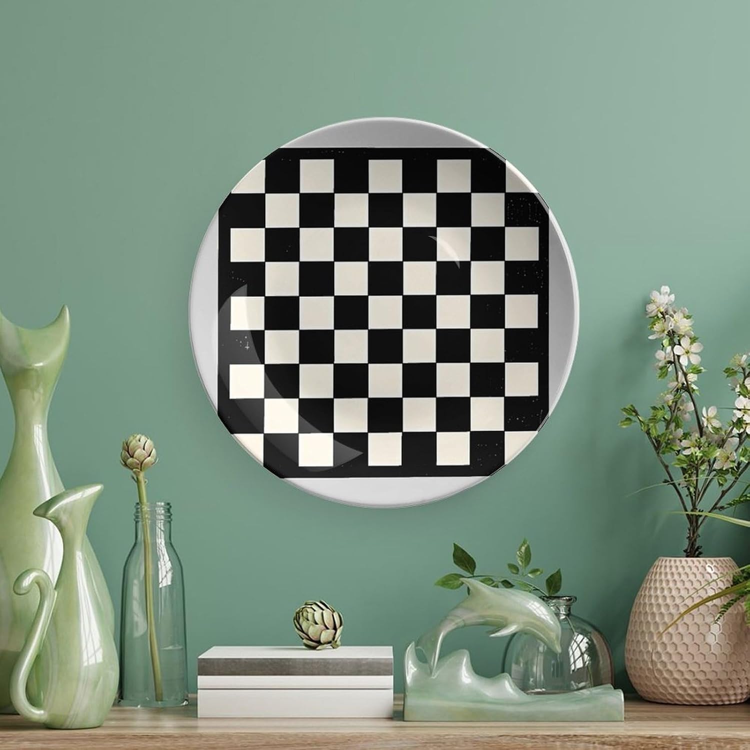Black And White Board Ceramic Decorative Plate, Bone China Plates image 5