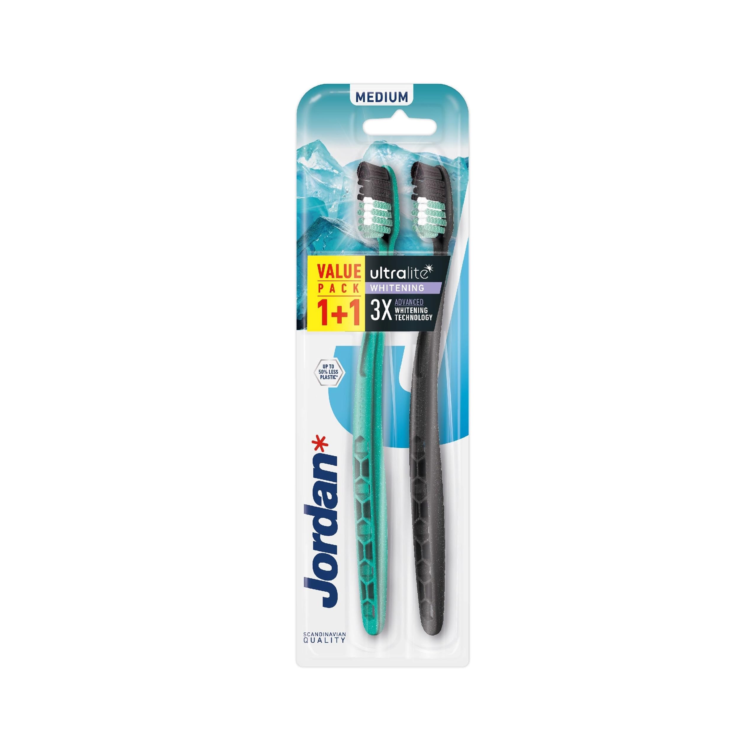 Jordan | Ultralite Adult Toothbrushes | Maximum cleaning | 1 Pack of 2Pcs from BELLE GAGA 1 Set of Toothbrushes (Ultralite Whitening, Medium Bristles)-image-27