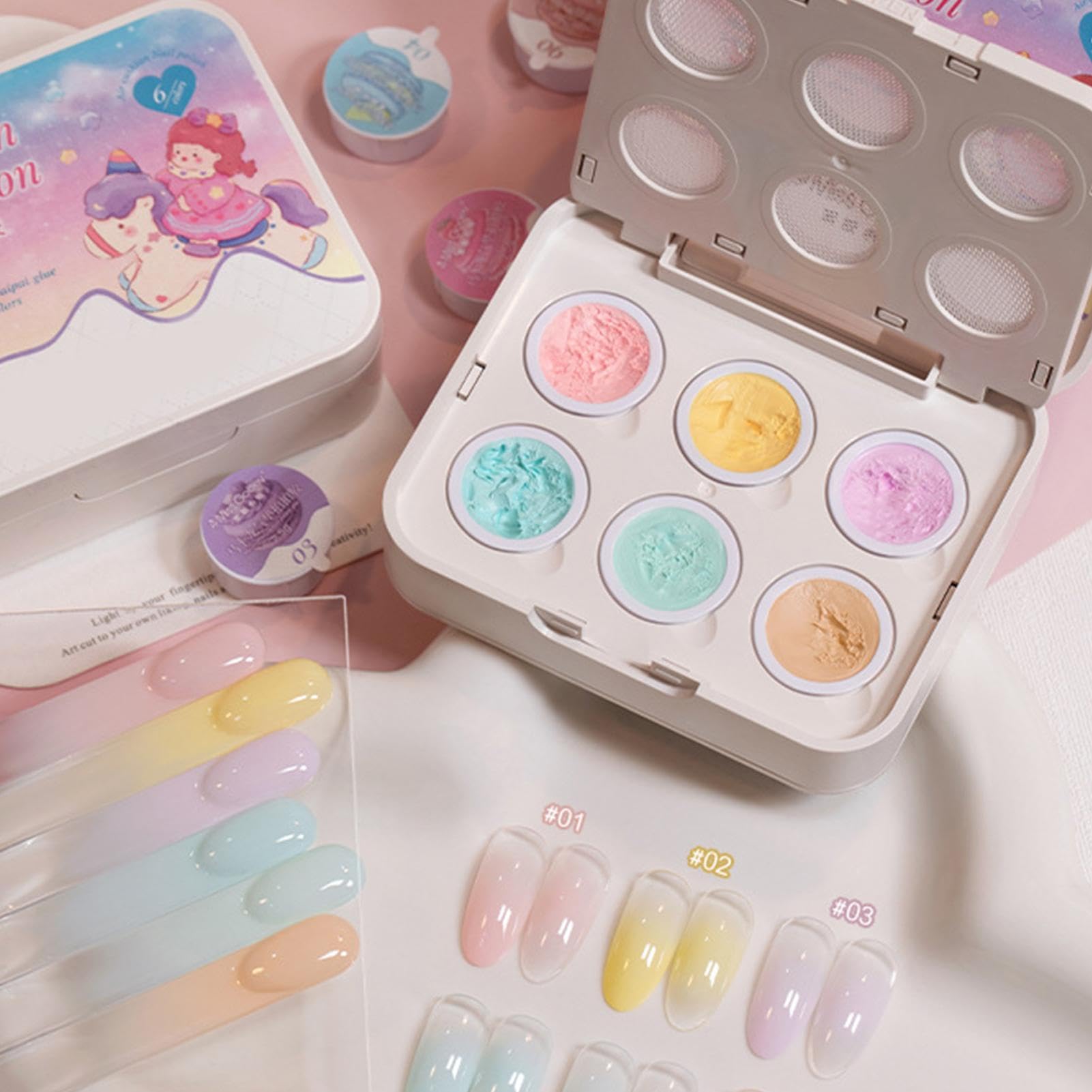 Palette de gel à ongles | Outils de manucure dégradés portables de 6 ml