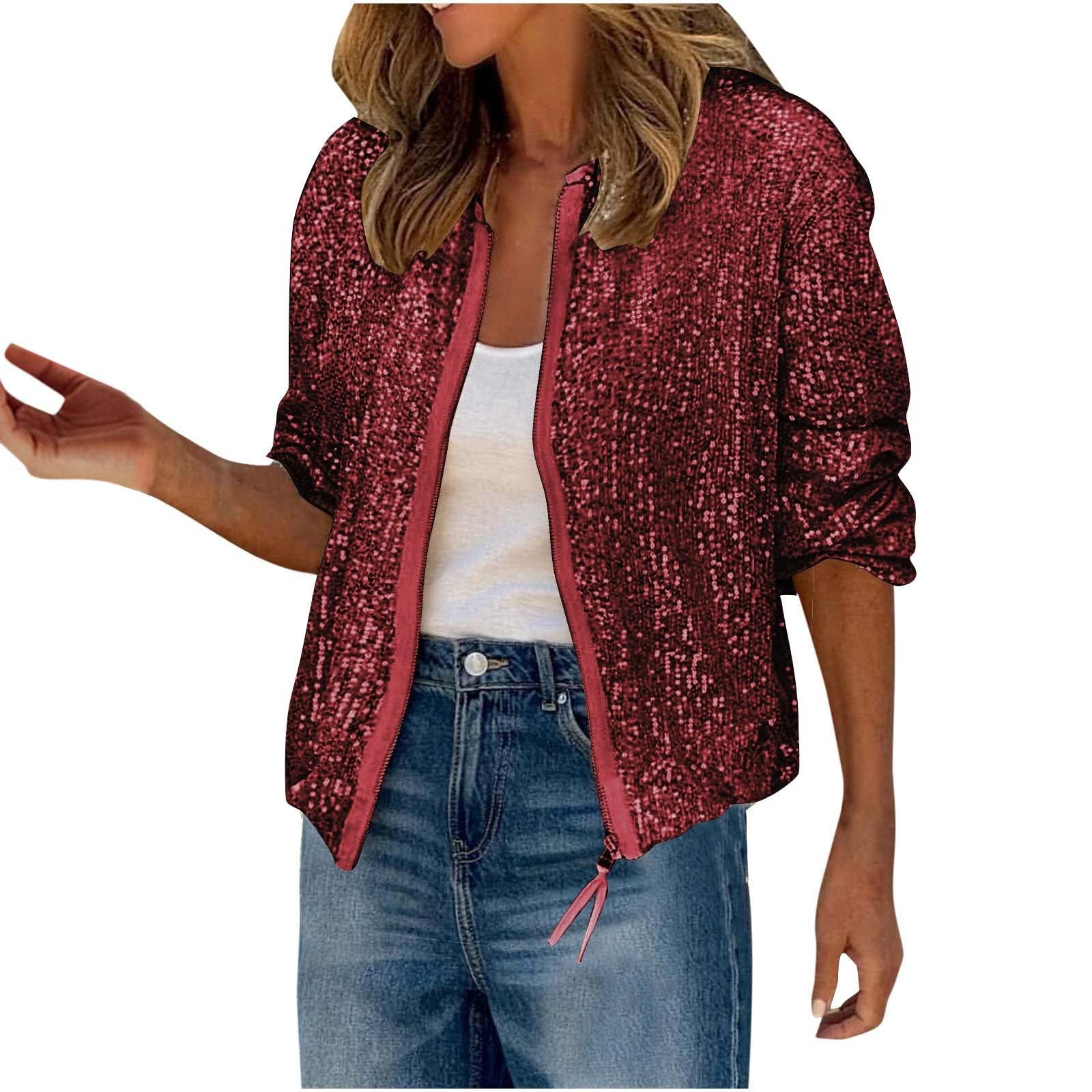 Sequin Jacket For Women Uk Sparkly Sequin Bomber Jacket Coat