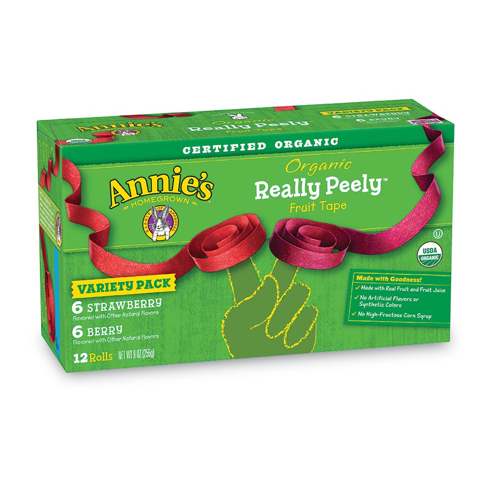 Annie's Strawberry/Berry Organic Really Peely Fruit Tape Variety Pack, 12 Rolls