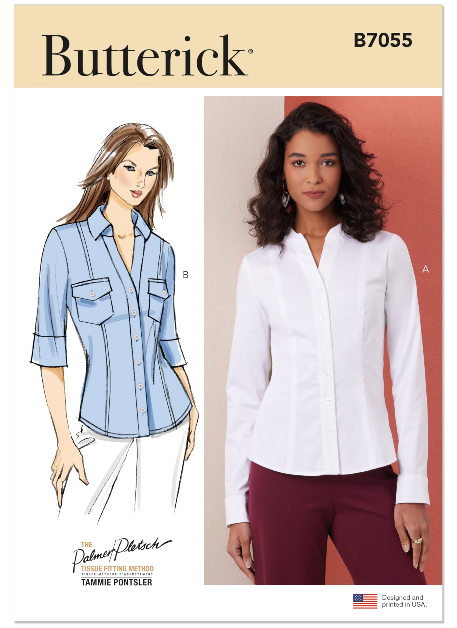 Butterick Sewing Pattern B7055Y5 Misses' Shirts with Princess Seams by Tammie Pontsler for Palmer/Pletsch Y5 (18-20-22-24-26)
