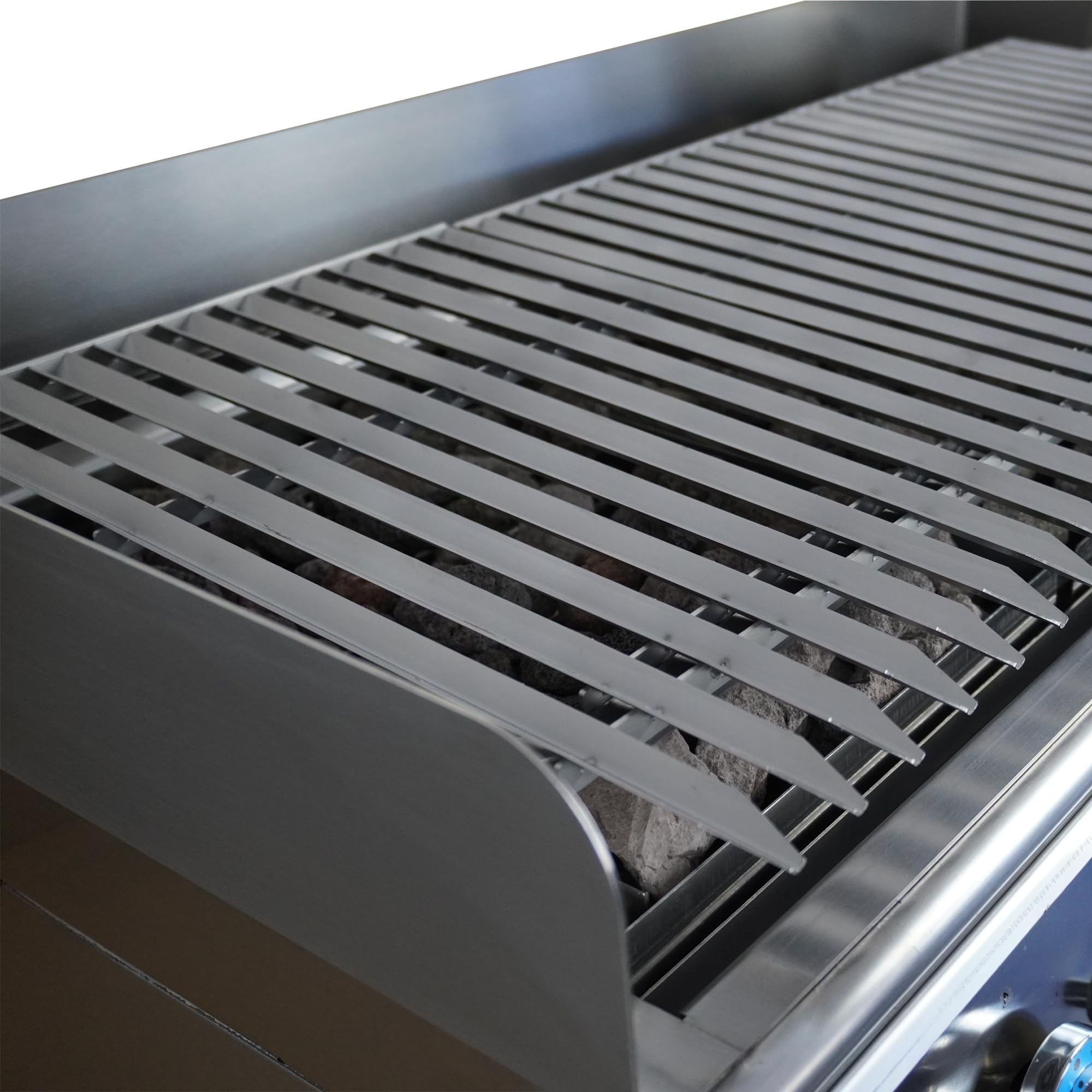 MBH - Griglia pietra lavica LUX WORLDMAI a gas da 100 cm. Barbecue in acciaio inox da banco per cucina da bar, ristoranti e ristorazione.