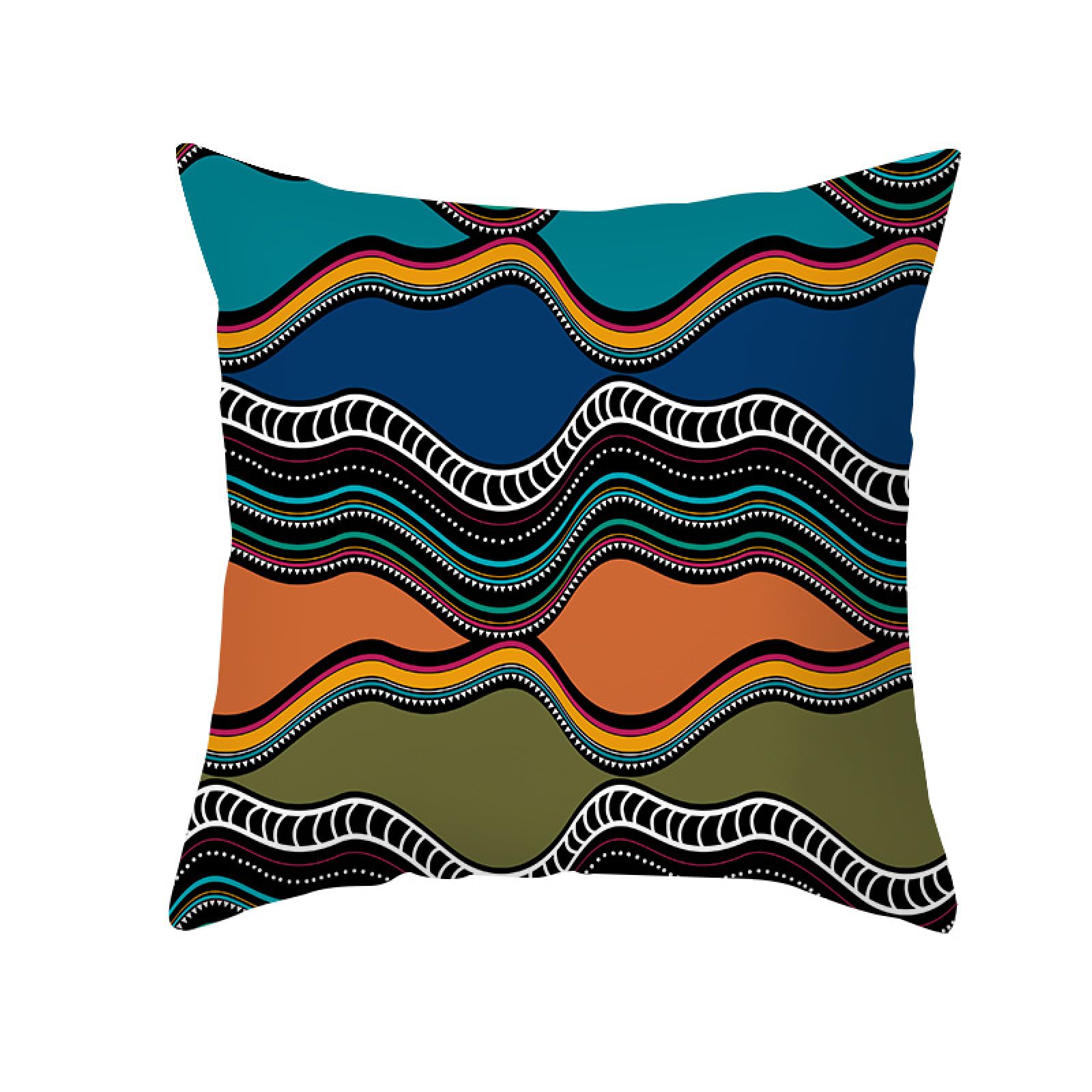 Cushion Covers Abstract Orange Green Pillow Cases Soft Linen Cushions with Covers Included Washable Sofa Cushions with Invisible Zip Pillowcase Breathable Pillow Cover 60x60 Cushion Cover 1 Pack
