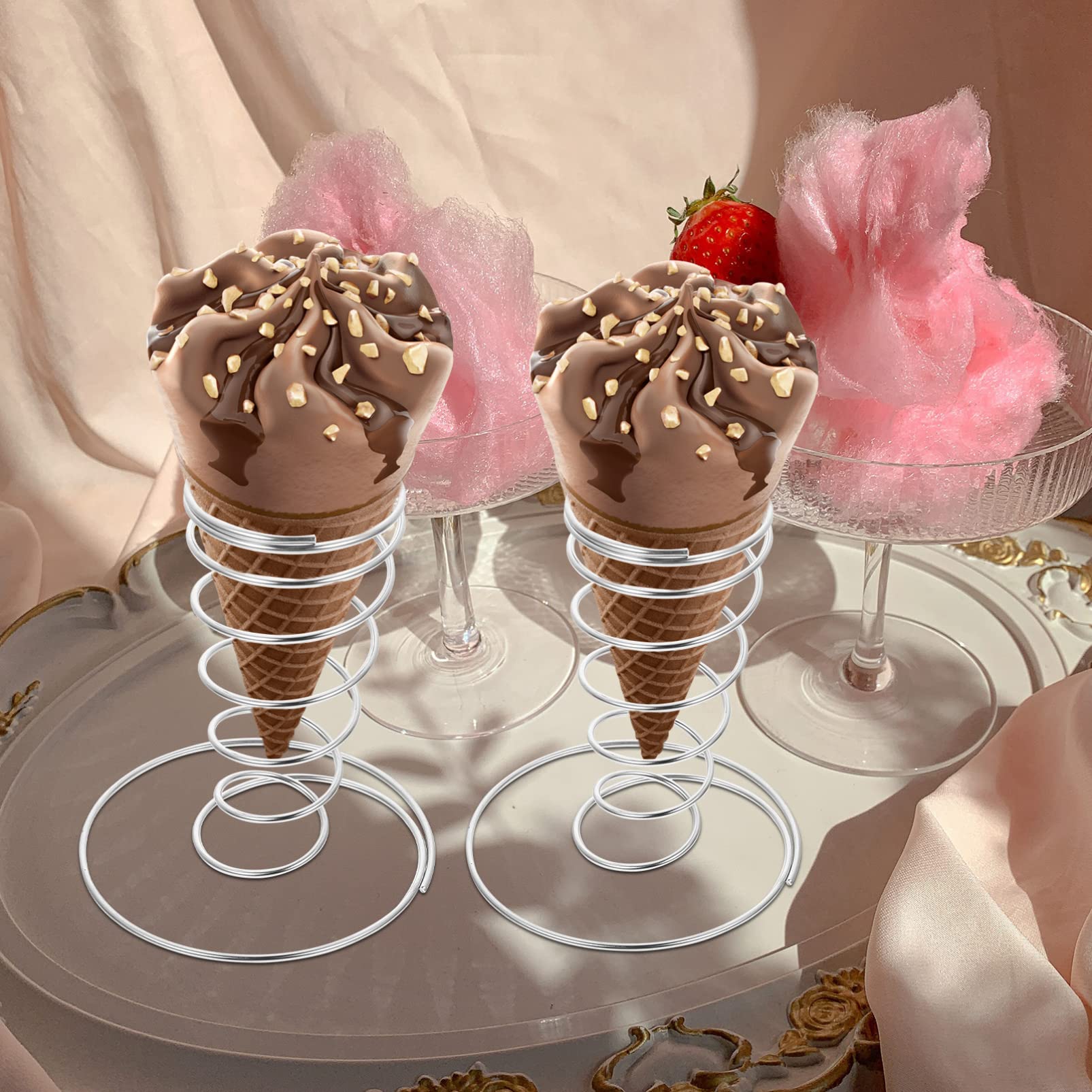 4 pezzi ghiaccio espositore gelato supporto in acciaio inox gelato