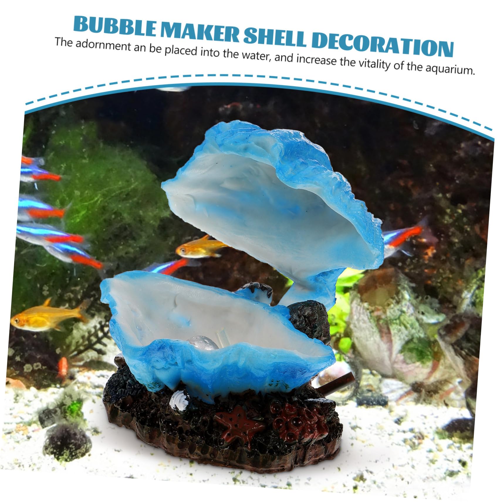 BESPORTBLE 4stücke Künstliche Deko Für Aquarien Bubble Maker Shell Mit Realistischem Design Resin Prop Für Fischversteck Und Wasserlandschaft Als Tisch Oder Bürodekoration