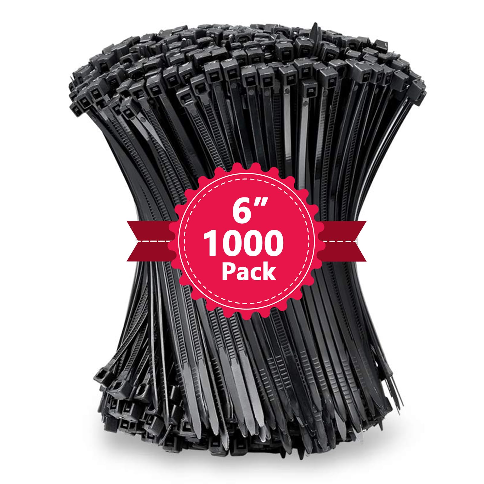 Amazon.com: 1000Pcs Black Zip Ties 6 Inch Bulk Small Cable Ties 6