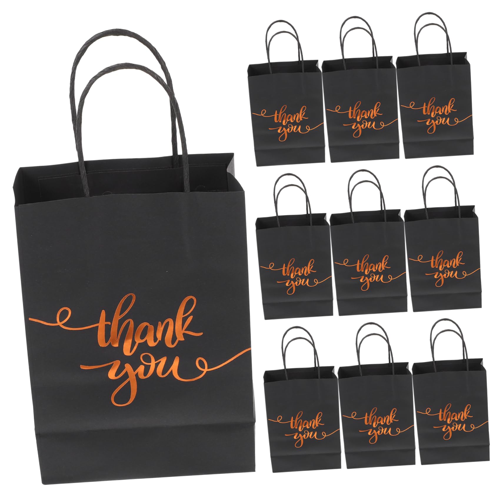Uonlytech 4 Ensembles Sac En Papier Kraft Noir Sacs De Butin Pour L'anniversaire Des Enfants Papier Noir 25 Pièces * 4