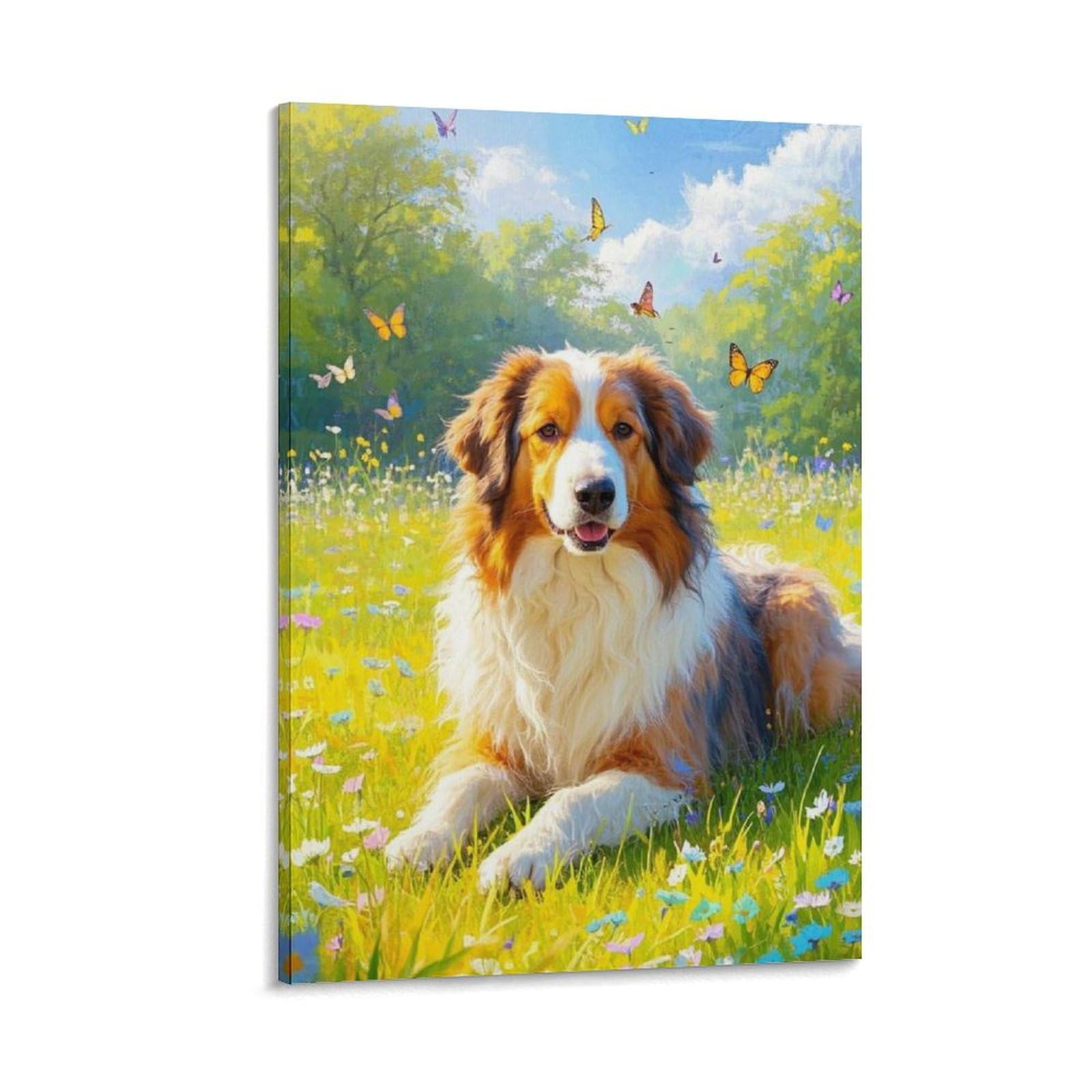 ESPLJQRYX Old English Sheepdog Poster Artwork Canvas Prints Picture Modern Wall Art Picture Wall Hanging for Dining Room Kitchen Home Office Decor 12x18inch(30x45cm)