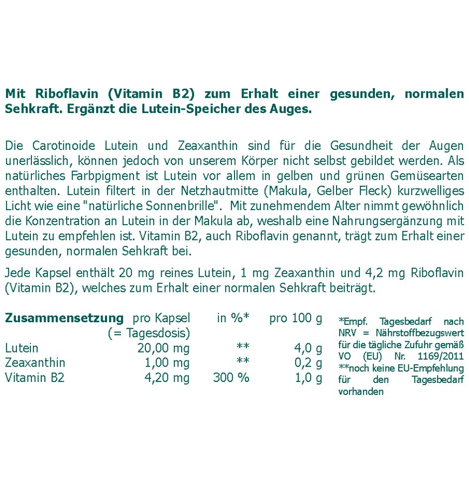Lutein 20 mg Kapseln 180 Stk.