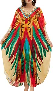 Eddoyee Women Swimwear Cover Up Bohemian Floral Bathing Suit Beachwear - View #10