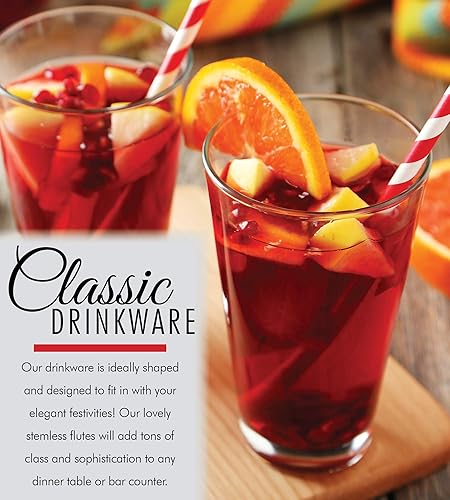 Miniatura 2 de Juego de 4 Vasos de Cerveza de Pinta – Vasos Altos Transparentes para Beber de 16 oz y Vasos Multiusos – Base Pesada para Cóctel, Agua, Jugo